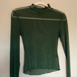 cropped mesh sparkly top